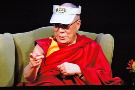 The Dalai Lama Wearing A UCSD Visor